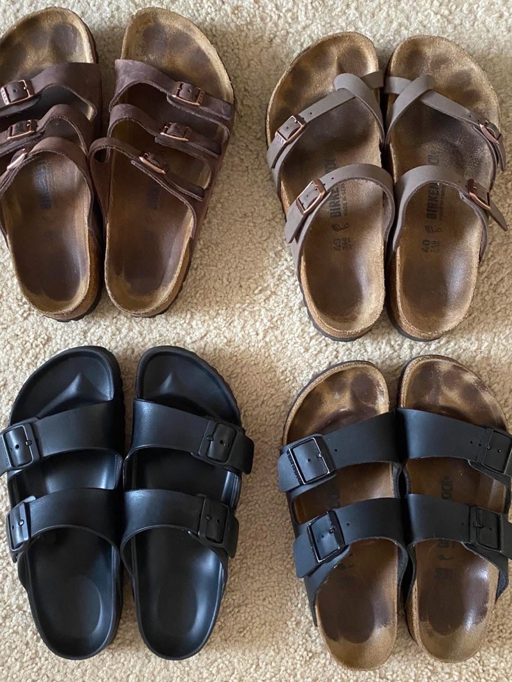 4 pairs Birkenstock sandals size 40